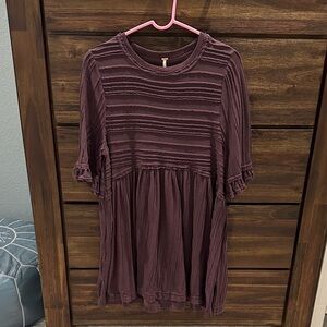 Free People Plum Textured Tunic Top